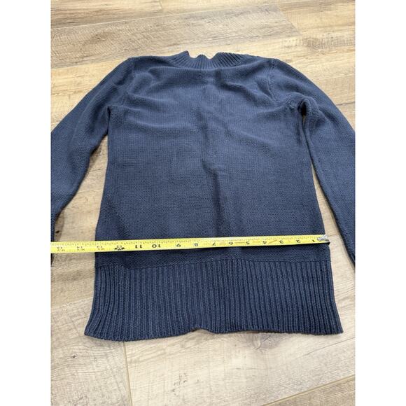 Guess Sweater Womens Small Blue Cable Knit Chunky V Neck Comfort - Picture 6 of 6